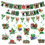 Tomario 53PCS Football Party Decorations Kit — Go Team Banner & Swirl Set