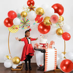 TONIFUL 16Pcs Red 4D Giant Round Foil Balloons – 22/18/15/10 inch Party Decorations Kit