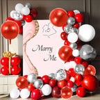 TONIFUL 16Pcs Red 4D Giant Round Foil Balloons – 22/18/15/10 inch Party Decorations Kit