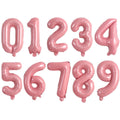 TONIFUL 16-Inch Light Pink Number Balloons (0-9) – 10 Pcs Foil Party Decor