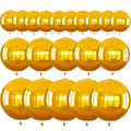 TONIFUL 16Pcs Gold 4D Giant Round Foil Balloons – 22/18/15/10in Mix Sizes