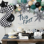 TONIFUL 40-Inch Checkered Number 2 Balloons Set – Race Car Theme Decor