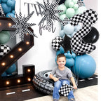 TONIFUL 40-Inch Checkered Number 2 Balloons Set – Race Car Theme Decor