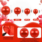 TONIFUL 16Pcs Red 4D Giant Round Foil Balloons – 22/18/15/10 inch Party Decorations Kit