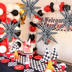 TONIFUL 22-Inch 4D Explosion Star Mylar Balloons – 4 Pack for Racing Theme Party Decor