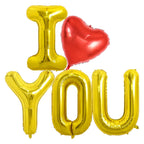 TONIFUL 40 Inch I Love You Balloons – Gold Foil Letter Heart Decor for Valentine’s Day