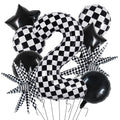 TONIFUL 40-Inch Checkered Number 2 Balloons Set – Race Car Theme Decor