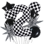 TONIFUL 40-Inch Checkered Number 2 Balloons Set – Race Car Theme Decor
