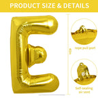 TONIFUL 40-Inch Gold Letter E Balloon – Large Foil Mylar Balloons for Parties