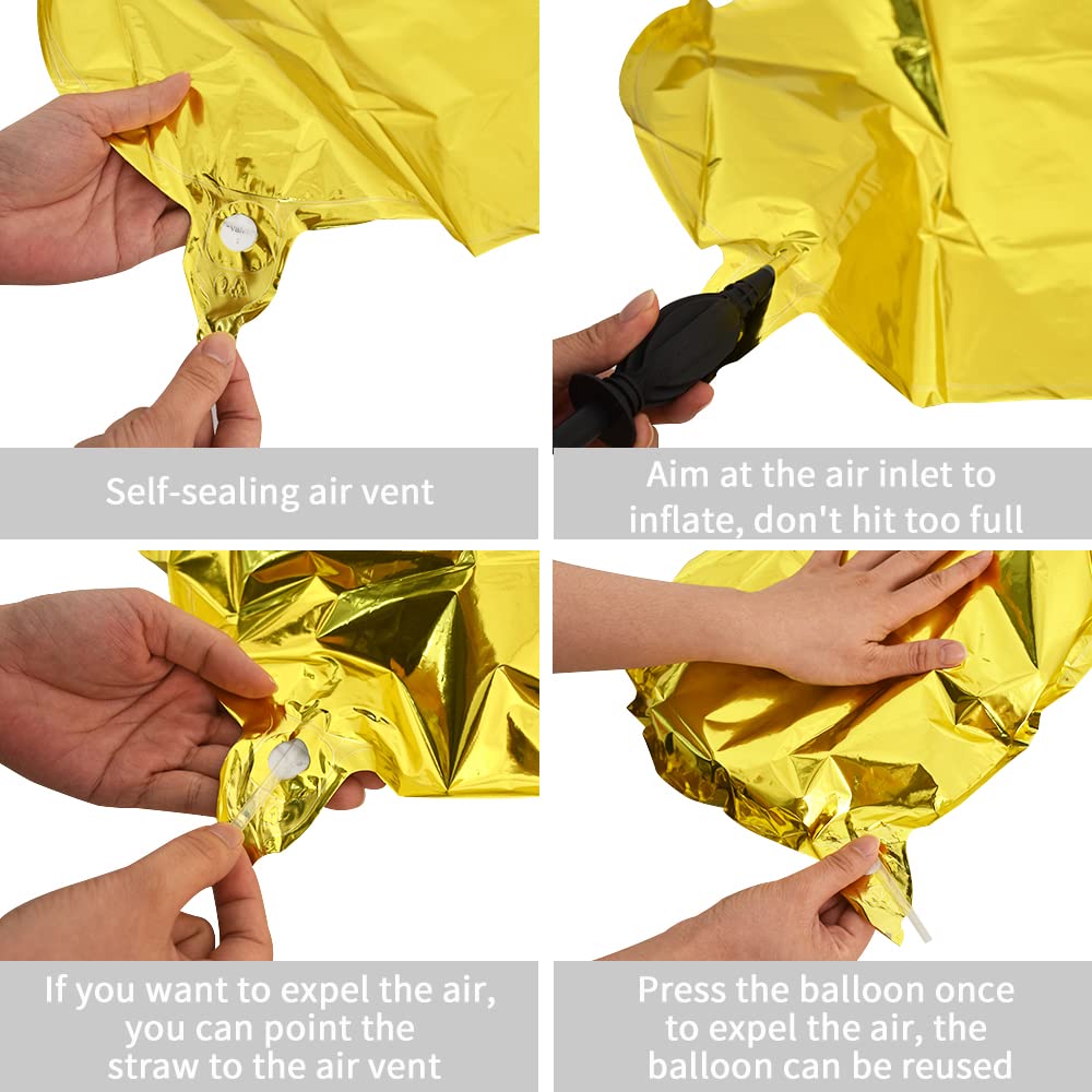 TONIFUL 40 Inch Gold Letter N Balloon – Large Foil Mylar Balloons for Parties