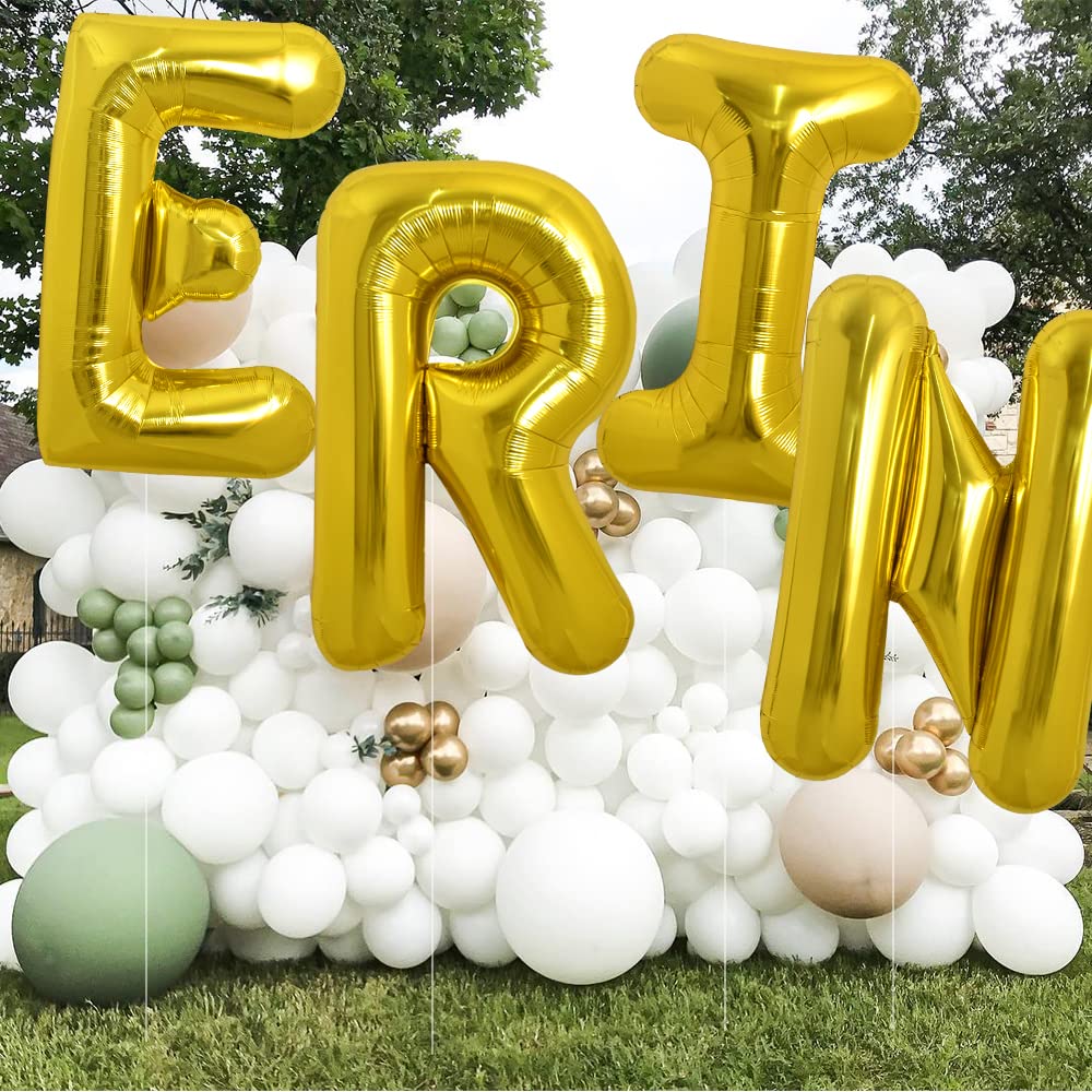 TONIFUL 40 Inch Gold Letter N Balloon – Large Foil Mylar Balloons for Parties