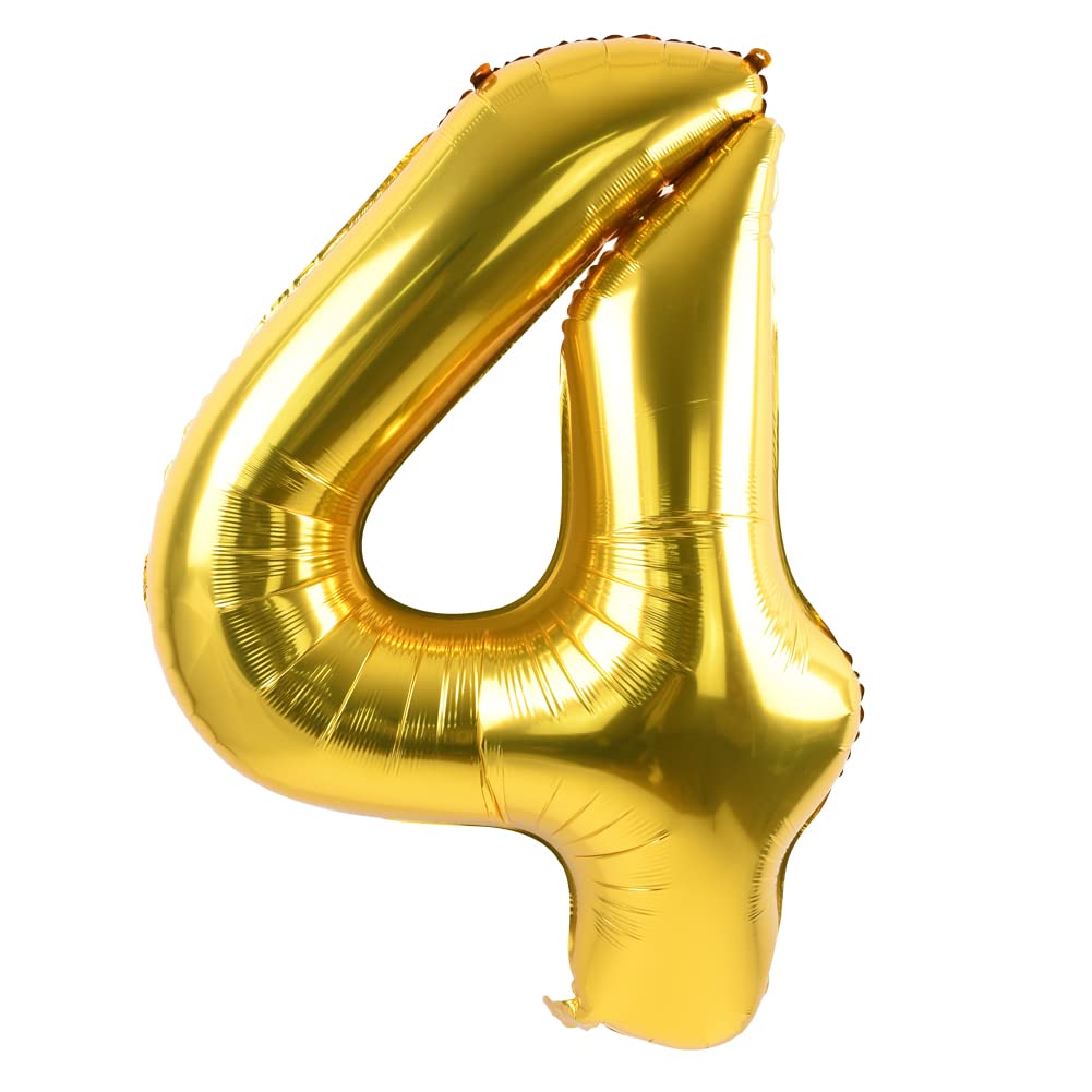 TONIFUL 40-Inch Gold Large Number Balloon (0-9) | Foil Mylar Balloons for Graduation, New Year, Birthday Parties