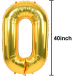 TONIFUL 40-Inch Gold Large Number Balloon (0-9) | Foil Mylar Balloons for Graduation, New Year, Birthday Parties