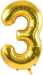 TONIFUL 40-Inch Gold Number Balloons (0-9) | Foil Mylar Digits for Graduation, New Year & Birthday