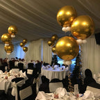 TONIFUL 16Pcs Gold 4D Giant Round Foil Balloons – 22/18/15/10in Mix Sizes