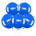 TONIFUL 8Pcs Blue 22-Inch 4D Foil Balloons | Giant Mirror Sephere Mylar Decor