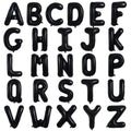 TONIFUL 52-Piece 16in Black Letter Balloons | Custom Alphabet Foil A-Z for Parties