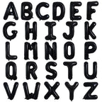 TONIFUL 52-Piece 16in Black Letter Balloons | Custom Alphabet Foil A-Z for Parties