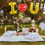TONIFUL 40-Inch I Love You Foil Letter Balloons – 3-Piece Gold Heart Display