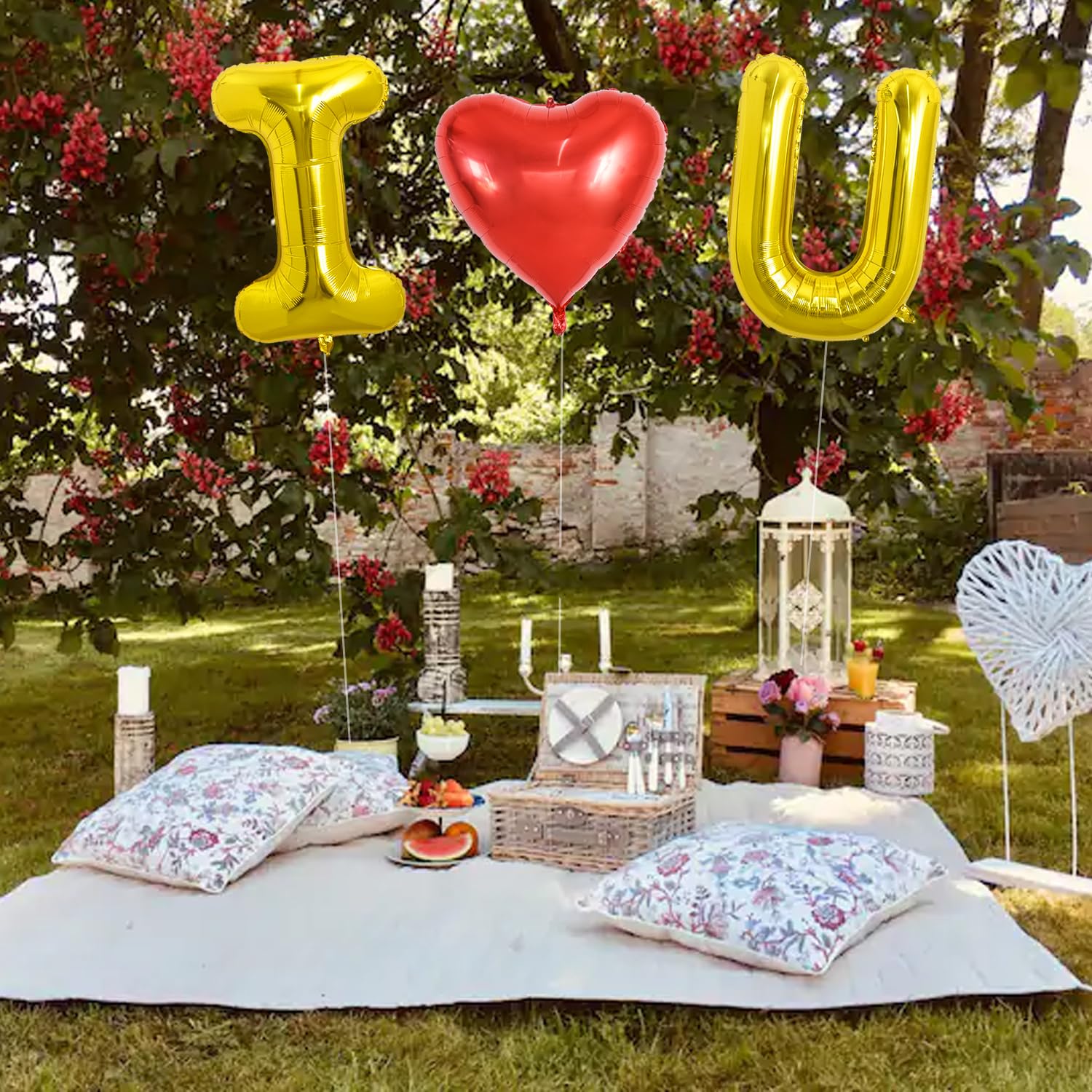 TONIFUL 40-Inch I Love You Foil Letter Balloons – 3-Piece Gold Heart Display