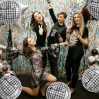 TONIFUL 8Pcs 22inch Large 4D Silver Disco Foil Balloons – Party Decor