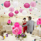 TONIFUL 4 Balloons Stand Kit Pink Marble Centerpieces for Birthday, Wedding & Party Decor