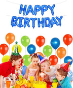 TONIFUL Blue Happy Birthday Balloons - 16-Inch Foil Letter Banner