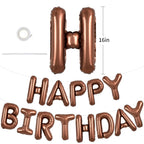 TONIFUL Chocolate Happy Birthday Balloons Banner — 16-Inch Foil Letter Decor for Parties