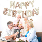 TONIFUL 16-Inch Light Brown Cream Happy Birthday Foil Letter Banner – Party Decorations