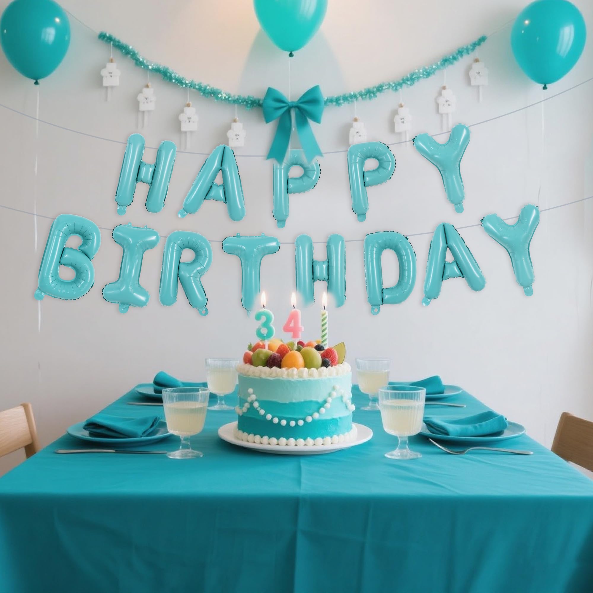 TONIFUL Cream White Happy Birthday Balloons – 40" HOME Letter Balloon + 18" Heart Balloons (2) | Durable Latex, Reusable Party Decor