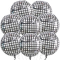 TONIFUL 8Pcs 22inch Large 4D Silver Disco Foil Balloons – Party Decor