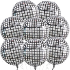 TONIFUL 8Pcs 22inch Large 4D Silver Disco Foil Balloons – Party Decor