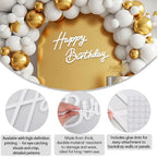 TONIFUL Happy Birthday Sign for Backdrop – White Felt Banner with Glue Dots