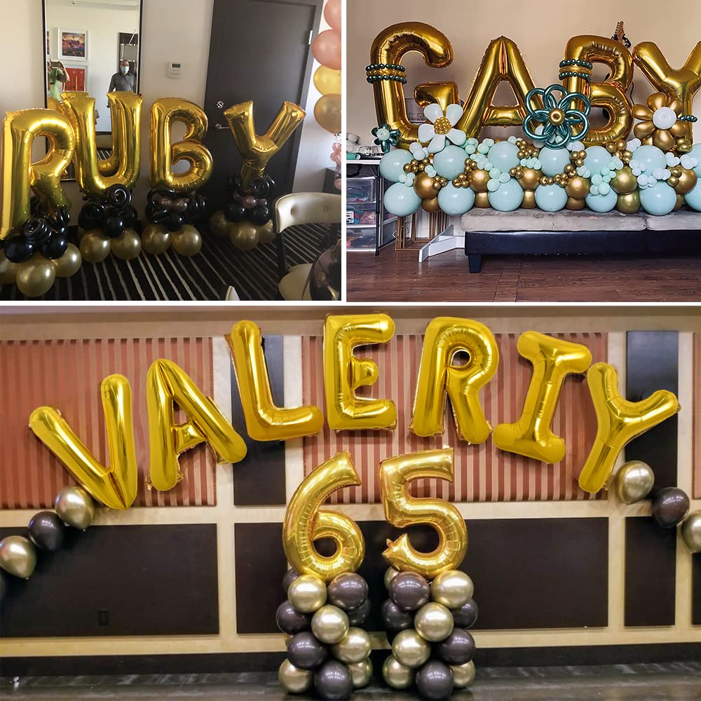 TONIFUL 40 Inch Gold Letter Q Balloon – Large Foil Balloons for Birthday & Party Decor