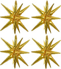 TONIFUL 4Pcs 22in 4D Gold Star Balloons – Explosion Star Mylar Foil Backdrop Decor for Parties