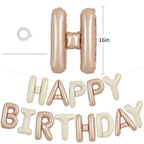 TONIFUL 16-Inch Light Brown Cream Happy Birthday Foil Letter Banner – Party Decorations