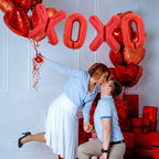 TONIFUL Valentine's Day Balloons - 16in XOXO Letter Foil Banner, Red
