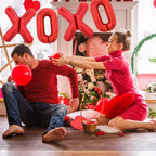 TONIFUL Valentine's Day Balloons - 16in XOXO Letter Foil Banner, Red