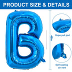 TONIFUL 40 Inch Blue Letter Balloon – Giant Alphabet Foil Balloons for Parties