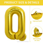 TONIFUL 40 Inch Gold Letter Q Balloon – Large Foil Balloons for Birthday & Party Decor