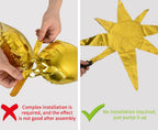 TONIFUL 4Pcs 22in 4D Gold Star Balloons – Explosion Star Mylar Foil Backdrop Decor for Parties