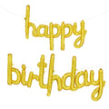 TONIFUL Gold Happy Birthday Balloons Banner – 16-Inch Foil Script Letters