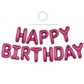 TONIFUL Happy Birthday Balloons Banner with Ribbon Straw - 16 Inch Mylar Letters, Reusable Party Decor (Wine Red)