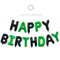 TONIFUL Happy Birthday Banner – 16 Inch Foil Letter Balloons, Reusable Party Decor (Black & Green)