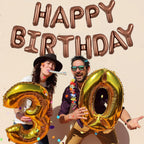 TONIFUL Chocolate Happy Birthday Balloons Banner — 16-Inch Foil Letter Decor for Parties