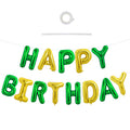 TONIFUL Happy Birthday Foil Letter Banner 16in Green Gold – Reusable Party Decor