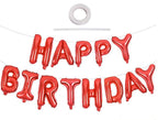 TONIFUL Red Happy Birthday Balloons – 16-Inch Foil Letter Banner, Reusable Party Decor