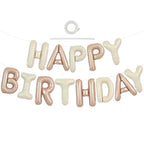TONIFUL 16-Inch Light Brown Cream Happy Birthday Foil Letter Banner – Party Decorations