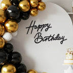 TONIFUL Happy Birthday Sign for Backdrop — Glitter Black Felt Banner with Glue