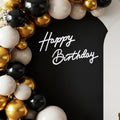 TONIFUL Happy Birthday Sign for Backdrop – White Felt Banner with Glue Dots